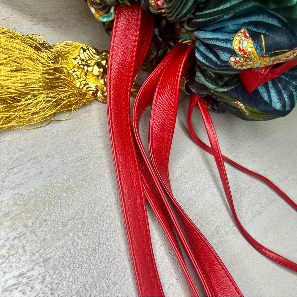 Bottega Veneta Butterfly Rainforest Drawstring Tassel Bucket Bag - Vintage - Picture 9 of 16
